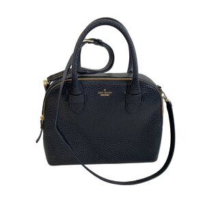Kate Spade Black Leather Satchel Bag Gold Hardware Crossbody Strap EUC